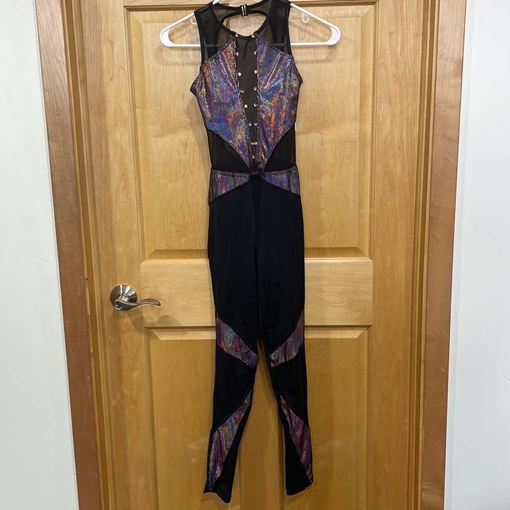 Weissman unitard black purple/pink size L
